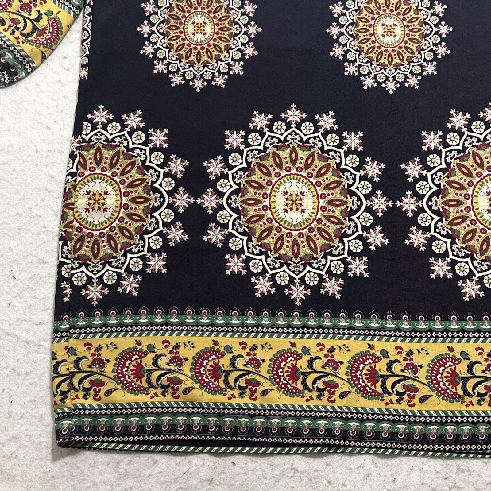 Other OVI Medium Boho Blue Yellow Batik Print Tunic Dress Size M / US 6-8 / IT 42-44 - 7 Thumbnail
