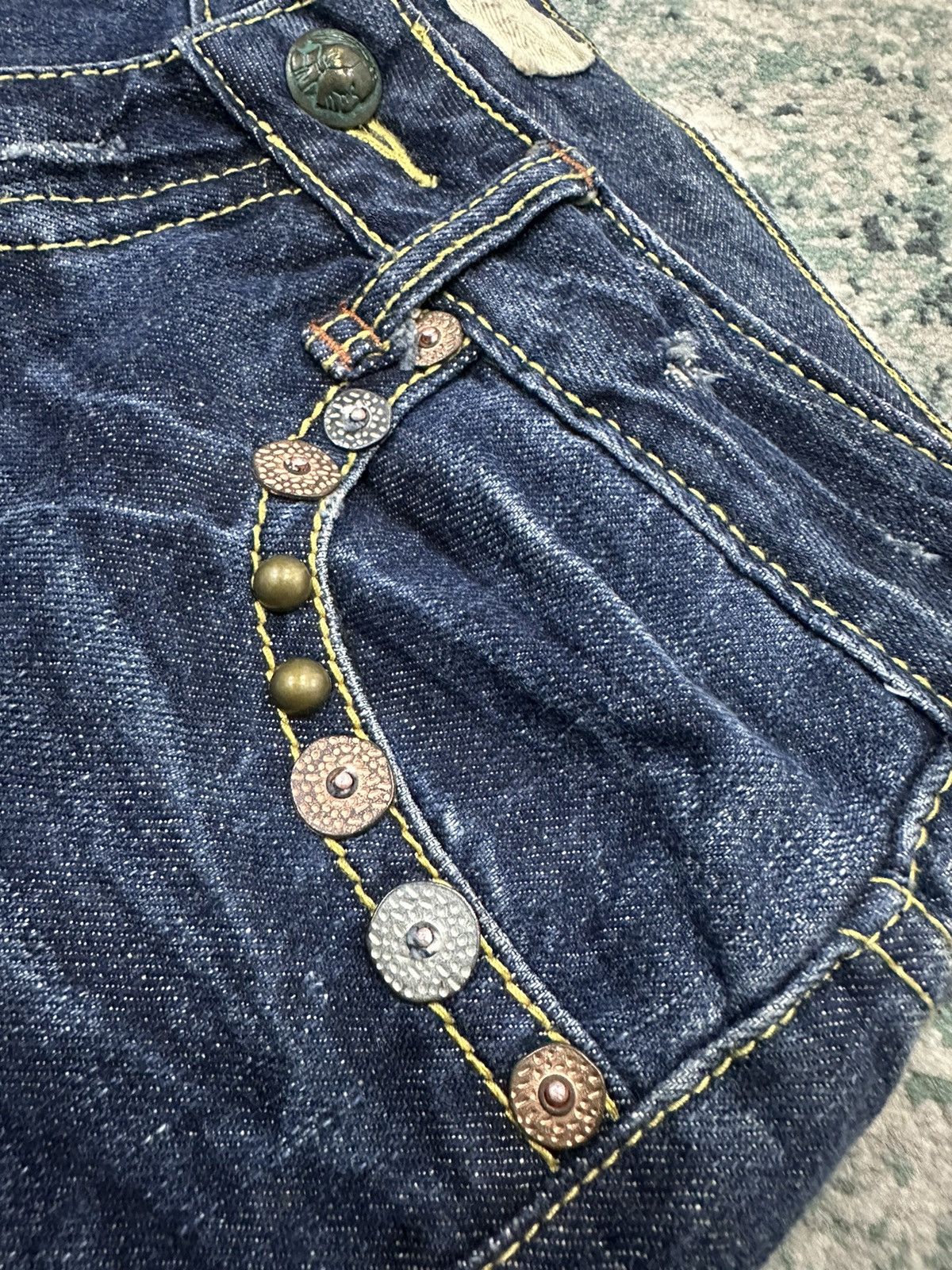 Japanese Brand Japanese Brand Studded Pocket Flare Denim Size US 28 / EU 44 - 5 Thumbnail