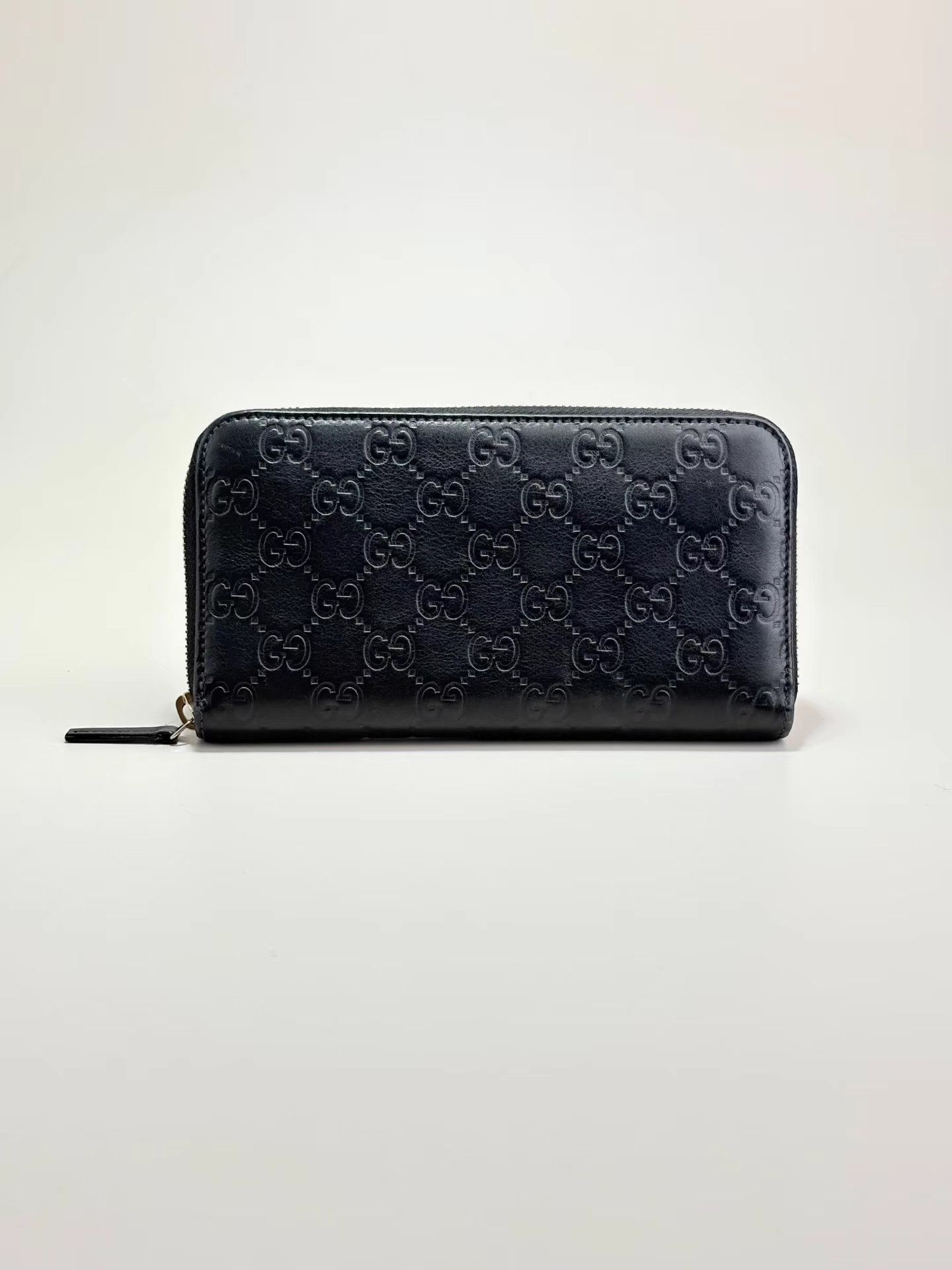 Gucci GUCCI Black Embossed Full Logo Long Wallet Size ONE SIZE - 1 Thumbnail