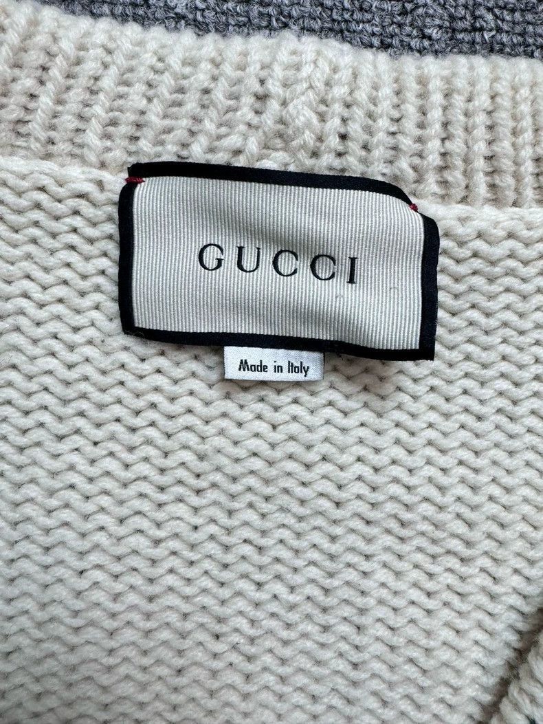 Gucci Gucci White Knit Cardigan with Red Green Stripes-2506 Size US S / EU 44-46 / 1 - 4 Thumbnail