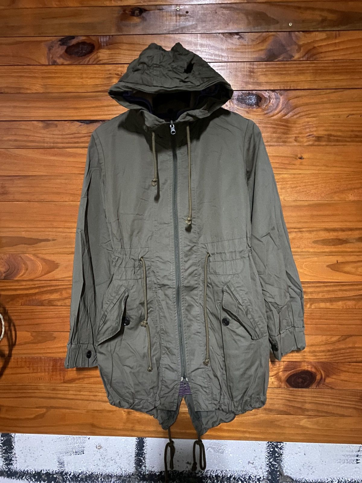 Frapbois FRAPBOIS Olive Green Hooded Mod Coat – Japanese Designer Size US S / EU 44-46 / 1 - 3 Thumbnail