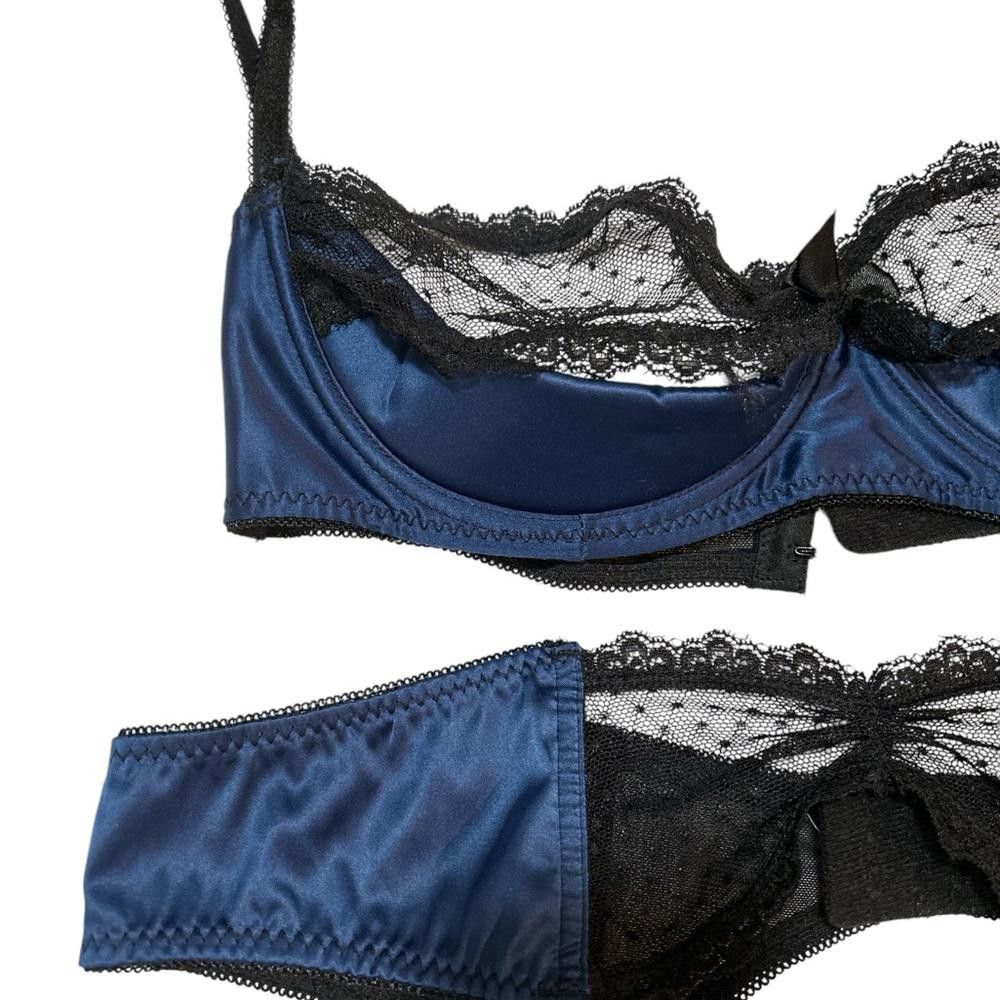 Venus Elegant Black and Blue Lingerie Set Size ONE SIZE - 5 Thumbnail