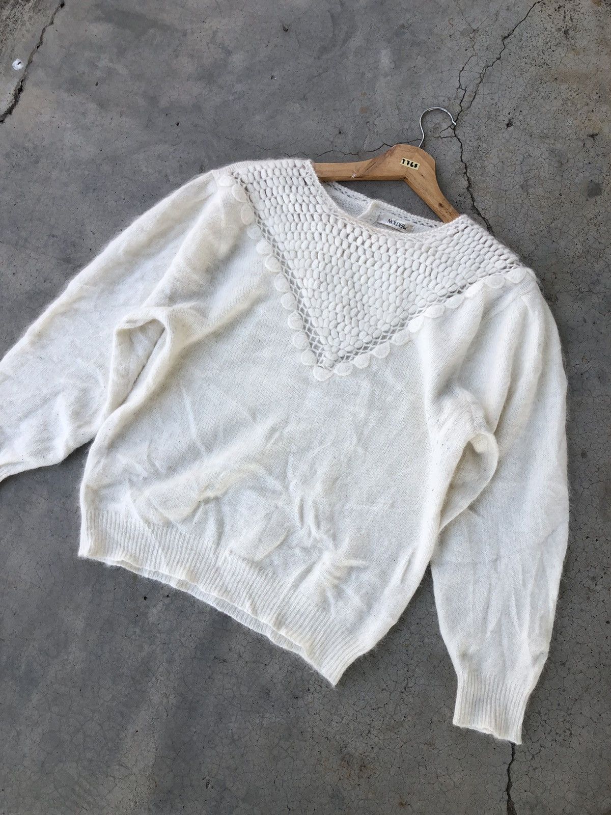 Designer × Japanese Brand 🔴Japanesebrand White Milk Knitsweater Fleece Size US L / EU 52-54 / 3 - 2 Thumbnail