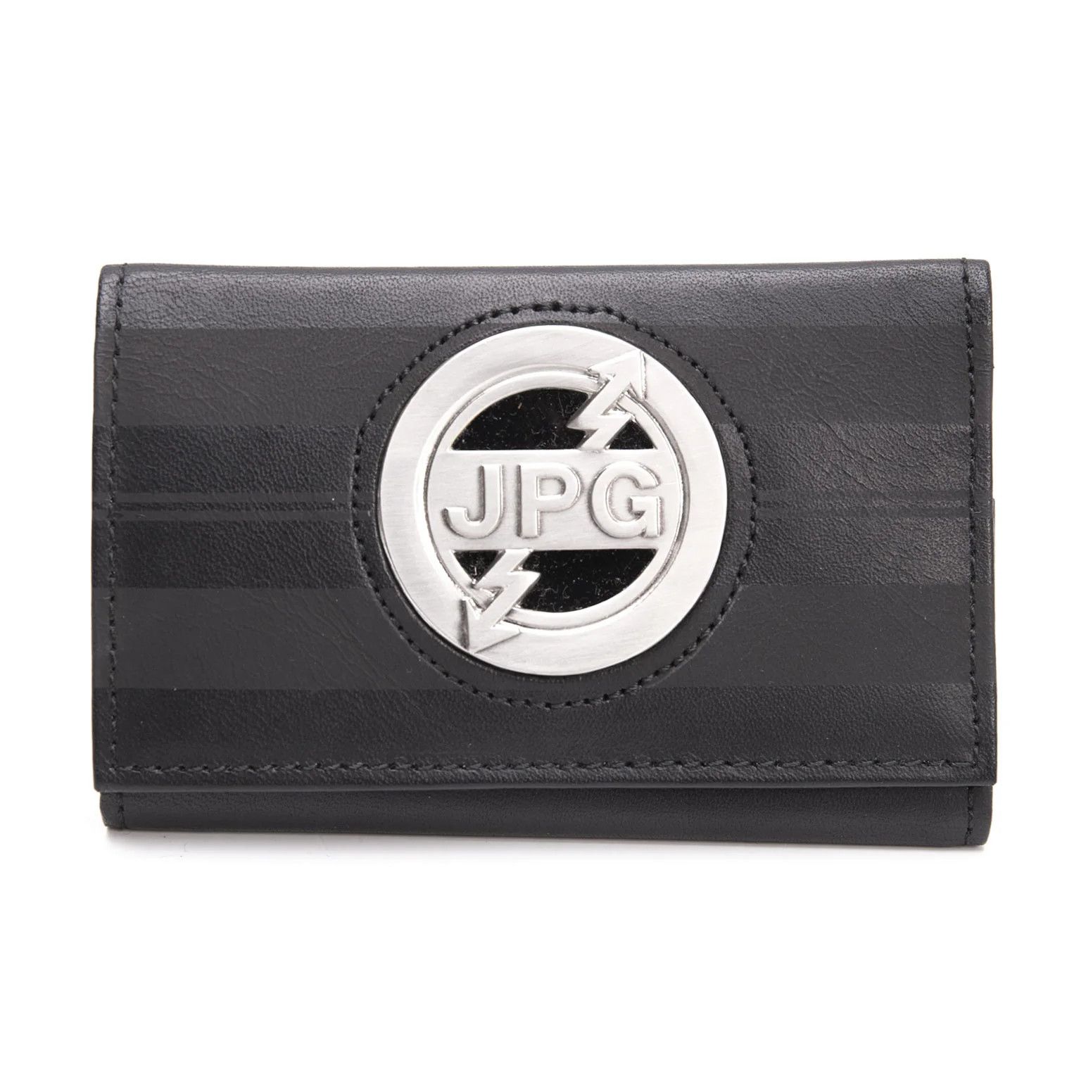 Jean Paul Gaultier Aroma Mark Plate Key Case in Black and Silver Size ONE SIZE - 1 Thumbnail