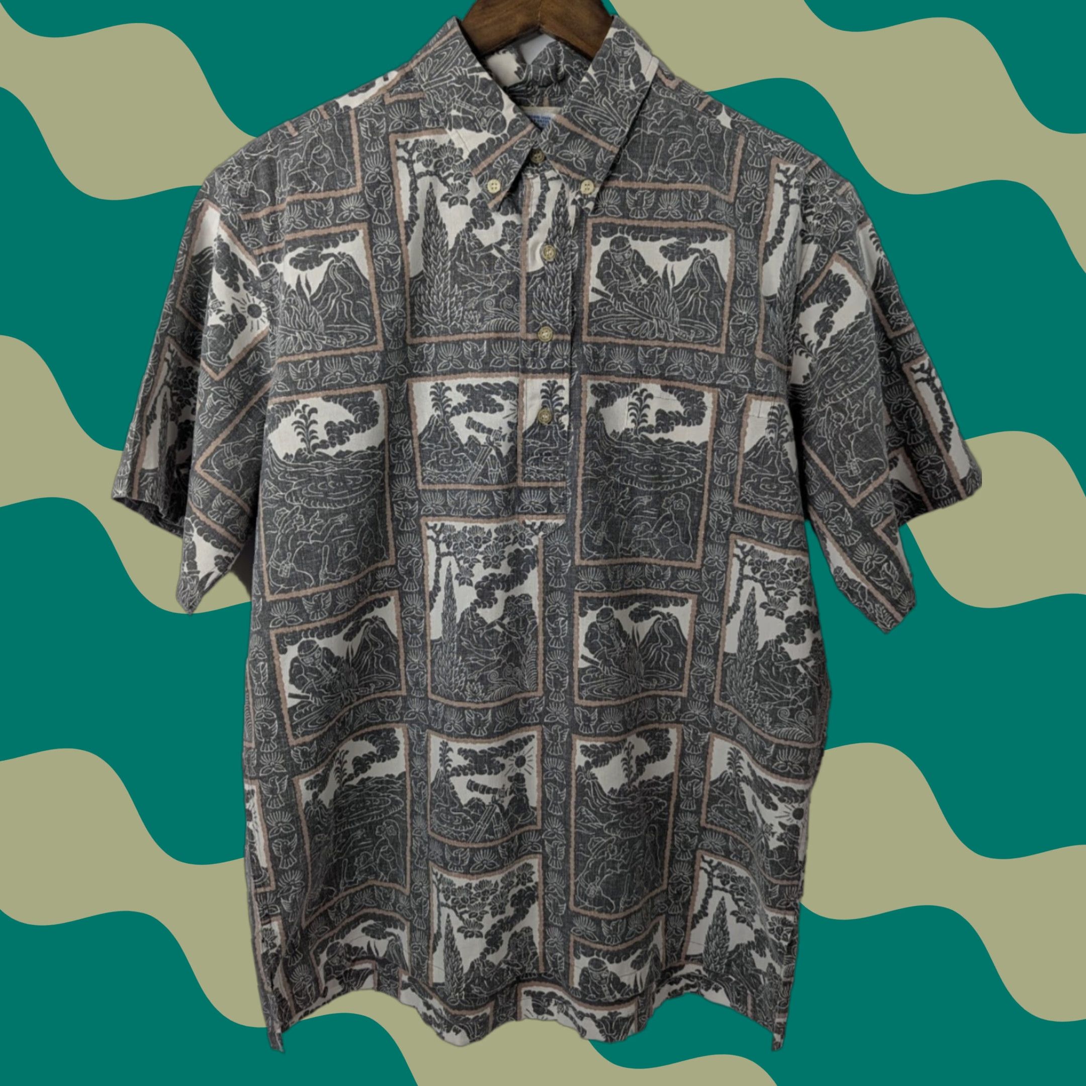 Reyn Spooner VTG Reyn Spooner Hawaiian Shirt Men’s L Surf Wave Print Aloha Dietrich Varez United States USA Shirt/L) Size US L / EU 52-54 / 3 - 1 Thumbnail