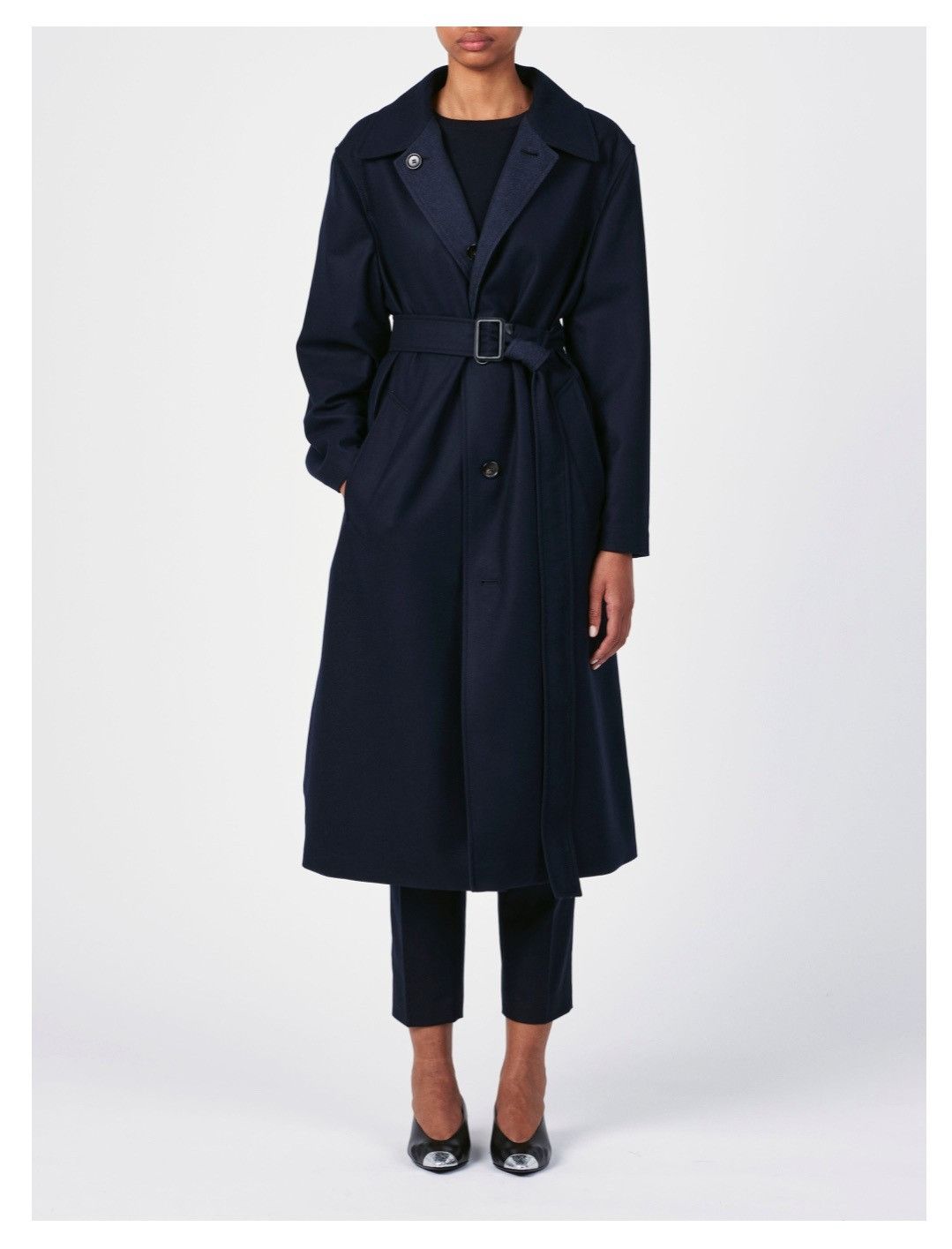 Loro Piana o1srvl11e0525 FAO0532 Yudaki Reversible Coat in Dark Blue Size XS / US 0-2 / IT 36-38 - 9 Thumbnail