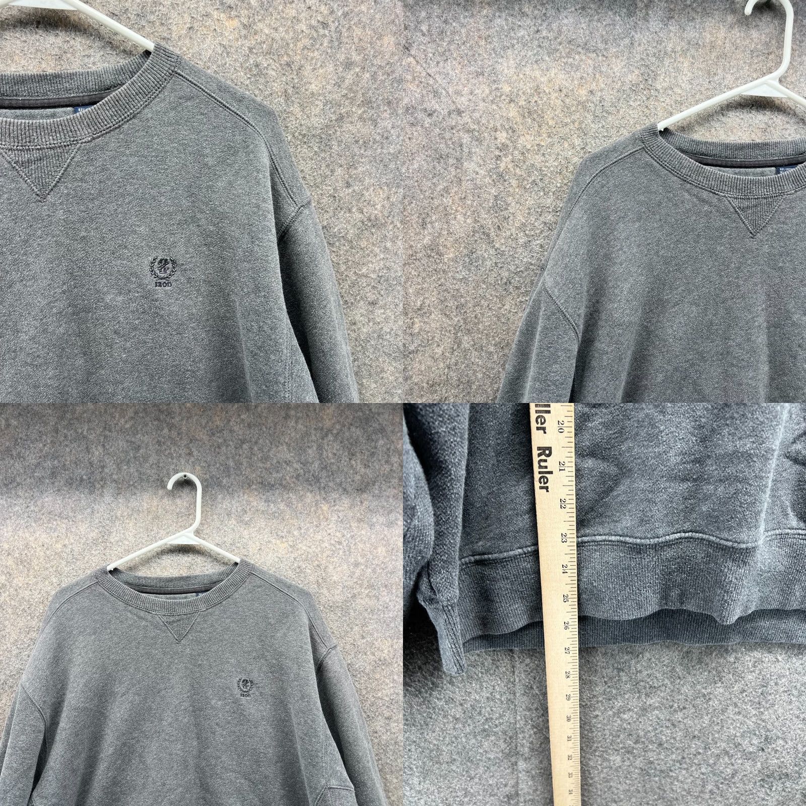 Izod IZOD Sweater Men Large Adult Gray Crewneck Pullover Fleece Casual Cotton vtg Size US L / EU 52-54 / 3 - 8 Thumbnail