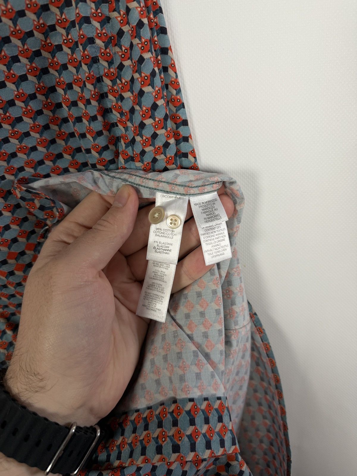 Paul Smith Paul Smith Long Sleeve Geometric Shirt Button Up Slim Fit Size US M / EU 48-50 / 2 - 8 Thumbnail