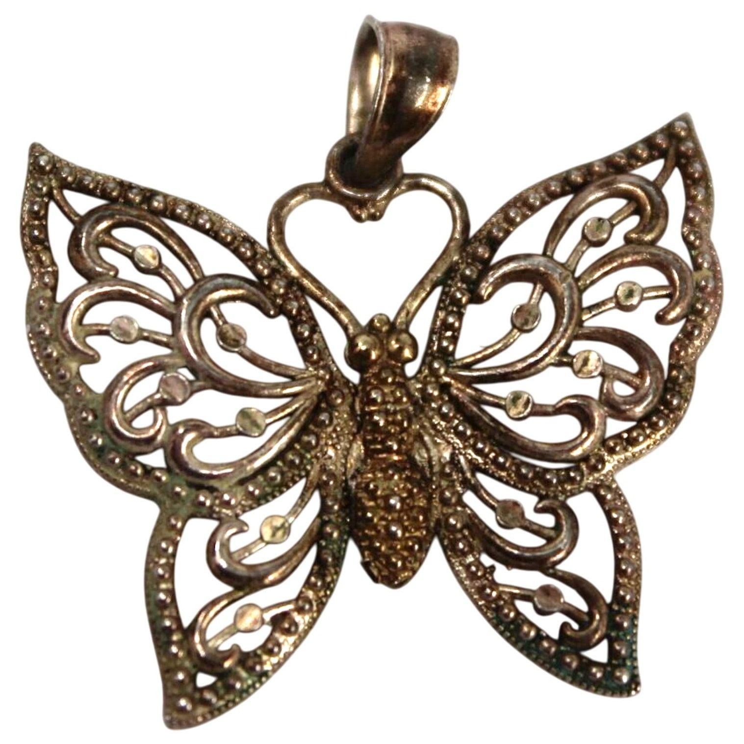 Other Vintage Silver Butterfly Pendant Filigree Wings Size ONE SIZE - 1 Thumbnail