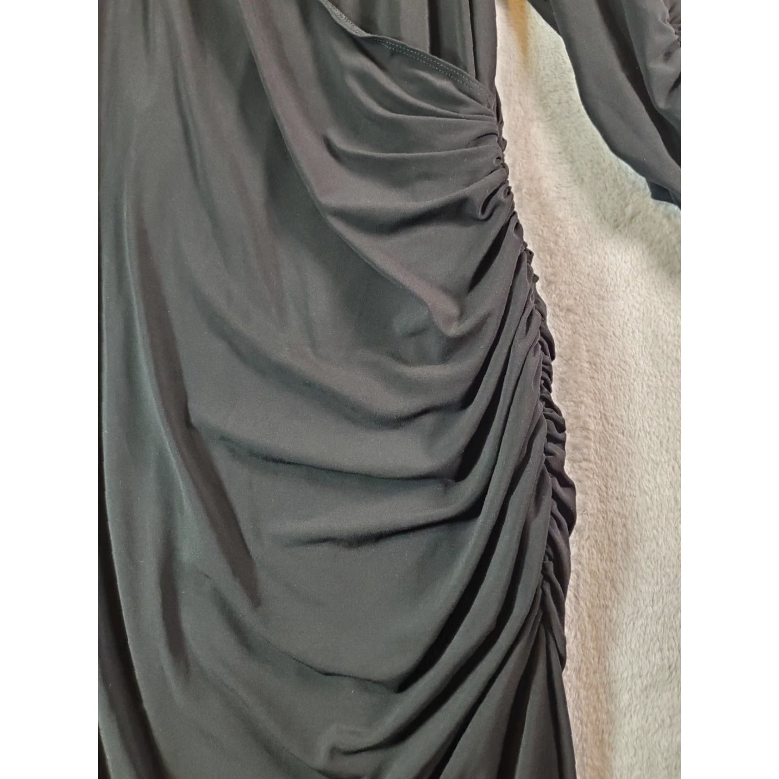 Laundry by Shelli Segal Laundry by Shelli Segal Long Maxi Dress Womens Size 12 Black Long Sleeve V Neck Size XL / US 12-14 / IT 48-50 - 6 Thumbnail