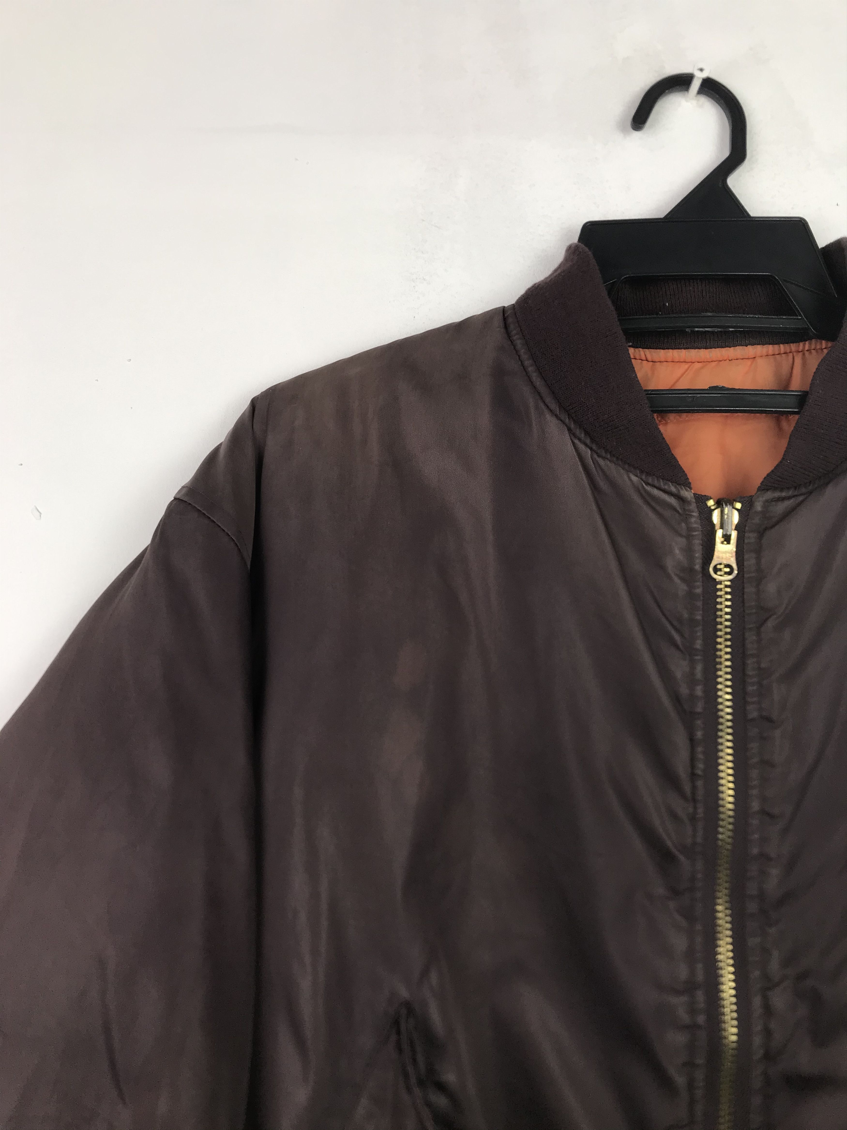 Japanese Brand Vintage Maroon Bomber Jacket Sunfaded Distressed Size US XXL / EU 58 / 5 - 5 Thumbnail