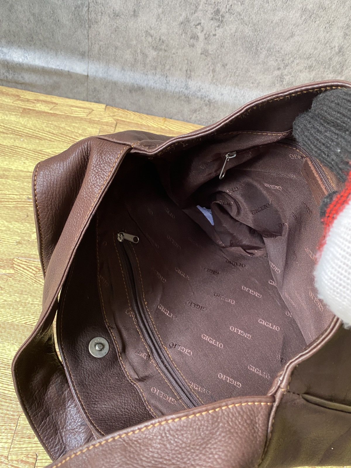 Genuine Leather × Japanese Brand × Leather Vintage Giglo Japan Leather Bag Size ONE SIZE - 8 Thumbnail
