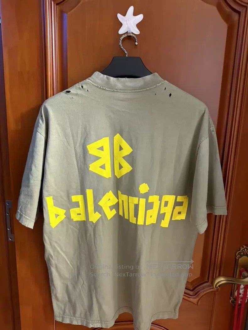Balenciaga Balenciaga Tape Short-Sleeve Sage Green Size US S / EU 44-46 / 1 - 2 Thumbnail