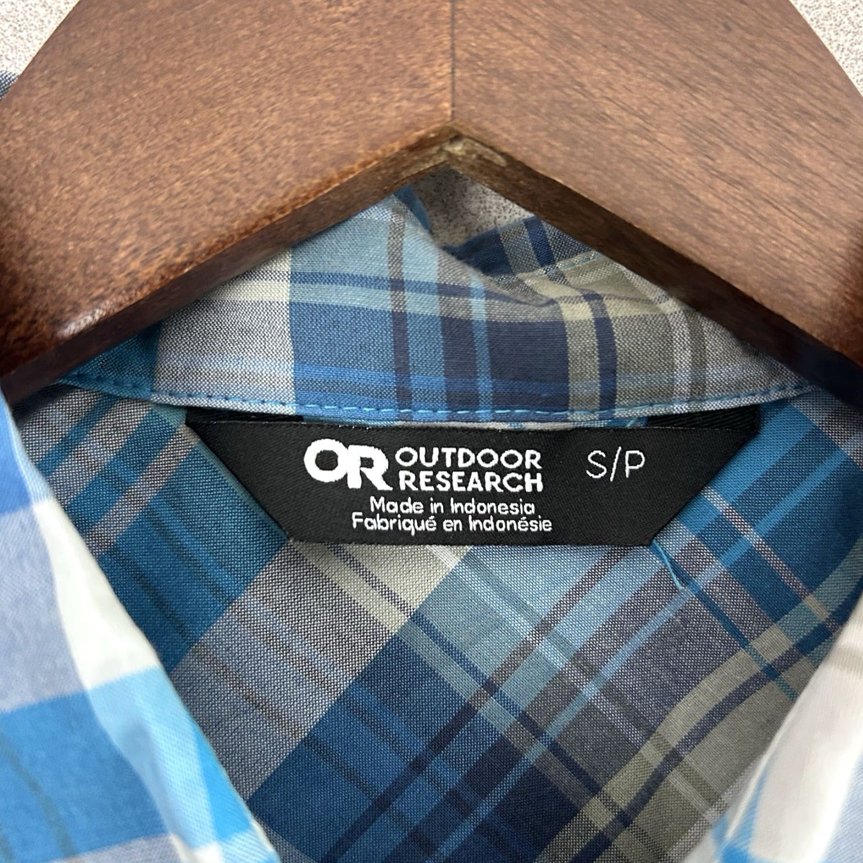 Outdoor Research Outdoor Research Shirt Mens S Button Up Short Sleeve Plaid Seapine Pocket Blue Size US S / EU 44-46 / 1 - 3 Thumbnail