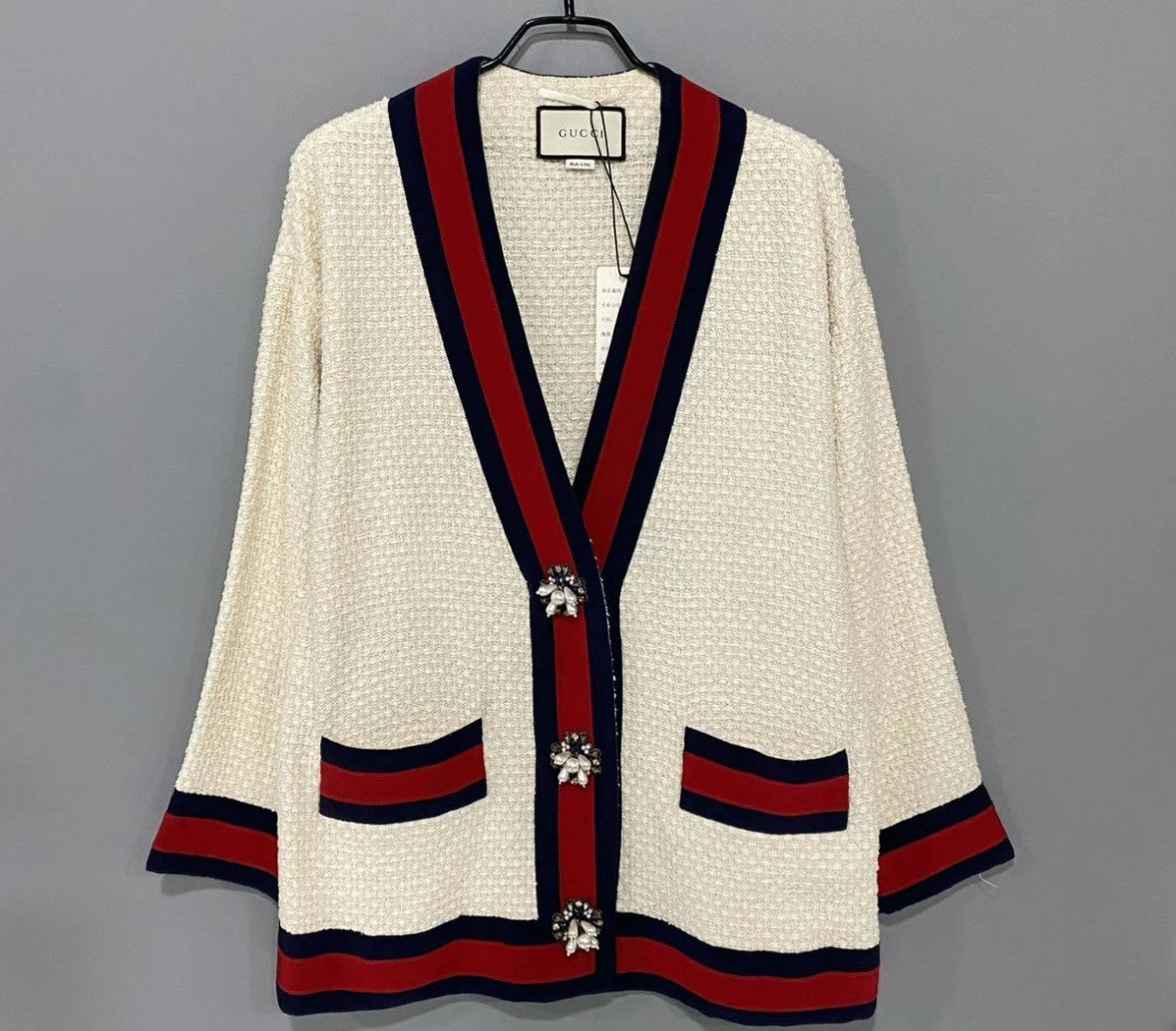 Gucci gucci striped cardigan with jewel buttons. Size S / US 4 / IT 40 - 1 Thumbnail