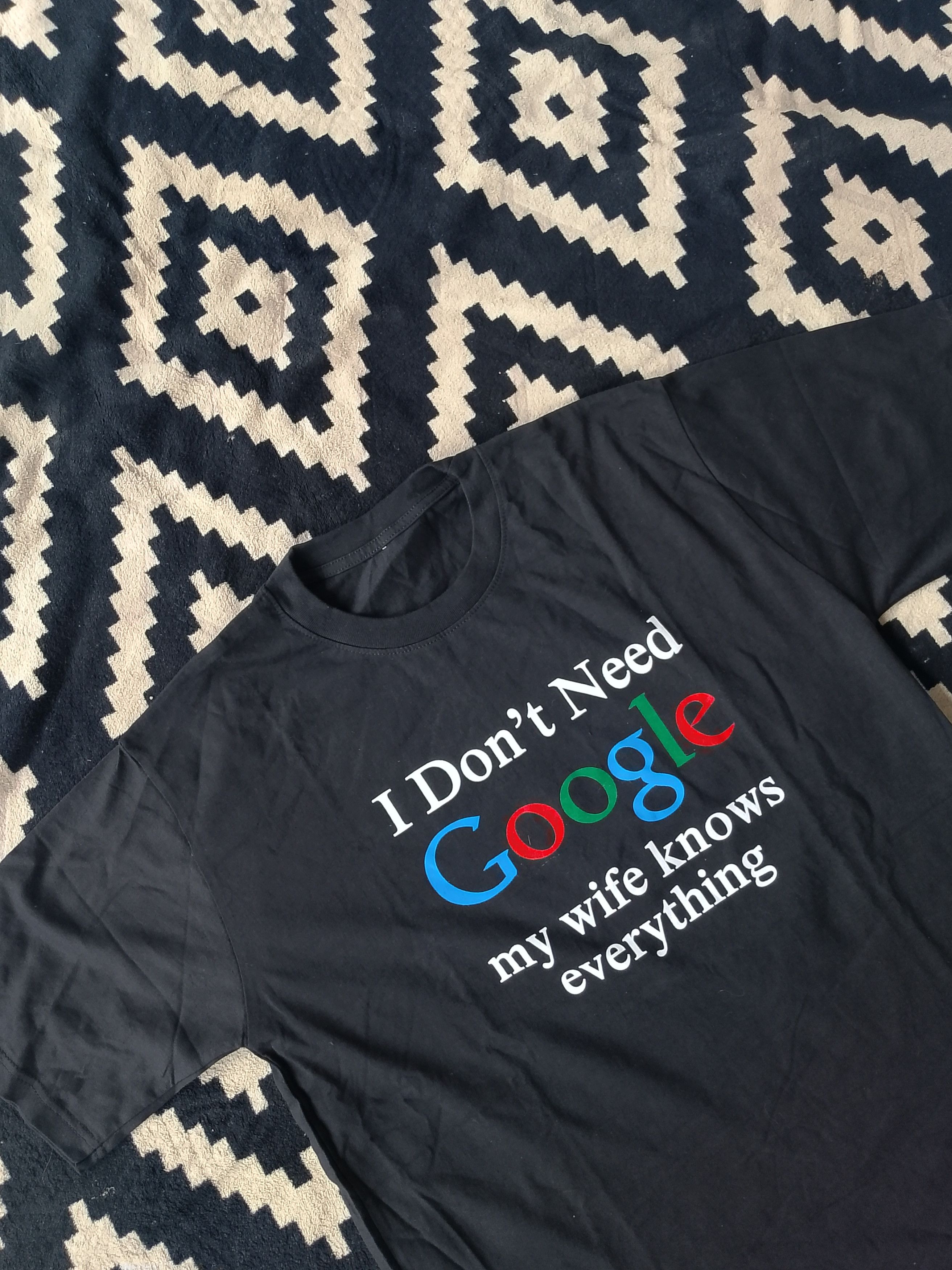 Other Found Object Ironic Google Tee - I Don't Need Google - Black Size US L / EU 52-54 / 3 - 5 Thumbnail