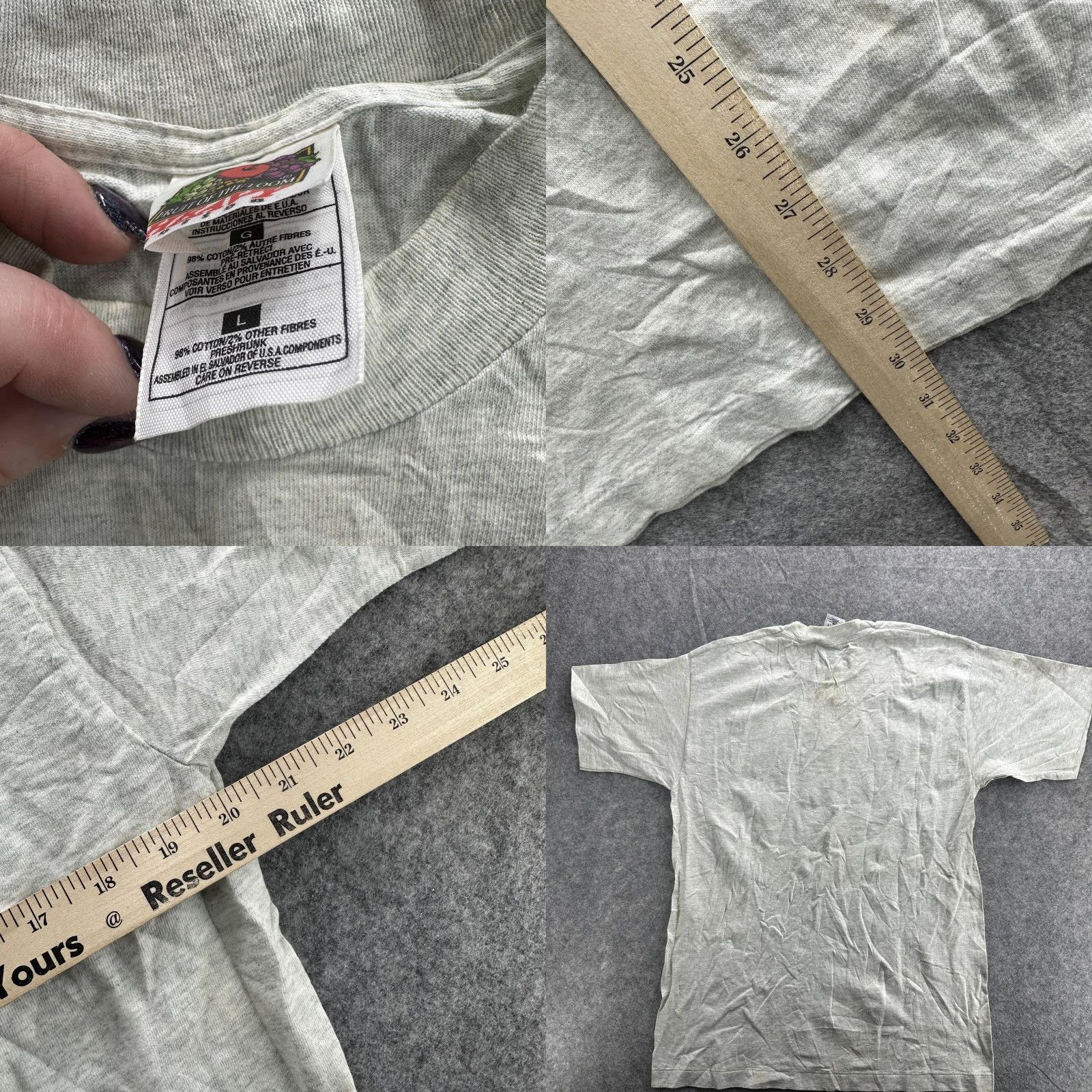 Fruit Of The Loom VINTAGE Lake Placid T-Shirt Men Large Gray Adirondack Mountains Crest 90s USA Travel Outdoor Cotton Size US L / EU 52-54 / 3 - 8 Thumbnail