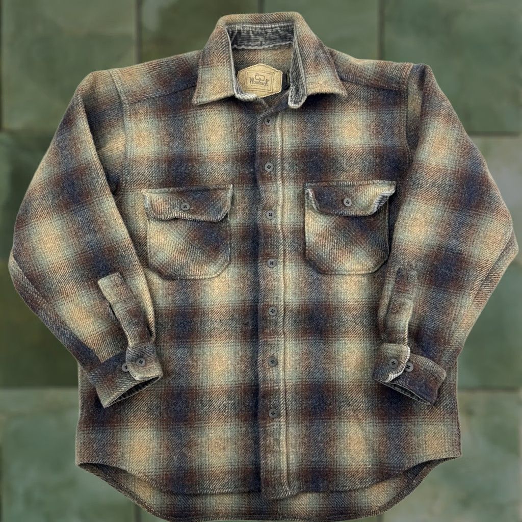 Vintage VINTAGE Woolrich Shirt Adult Large Plaid Wool Button Up Long Sleeve Brown 90s Mens Size US L / EU 52-54 / 3 - 1 Thumbnail