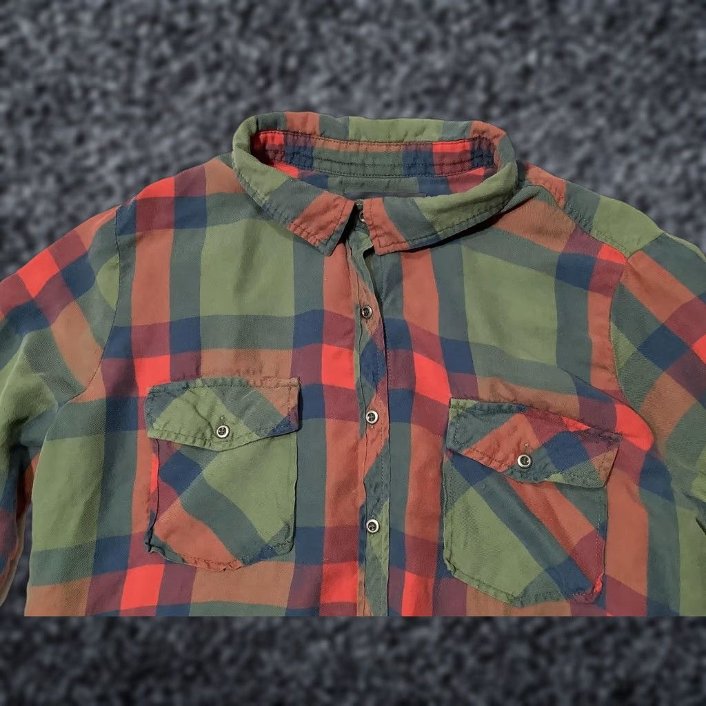Vintage BILLY T Shirt Womens L Green Red Plaid Button Front Long Sleeve Casual Size L / US 10 / IT 46 - 1 Thumbnail