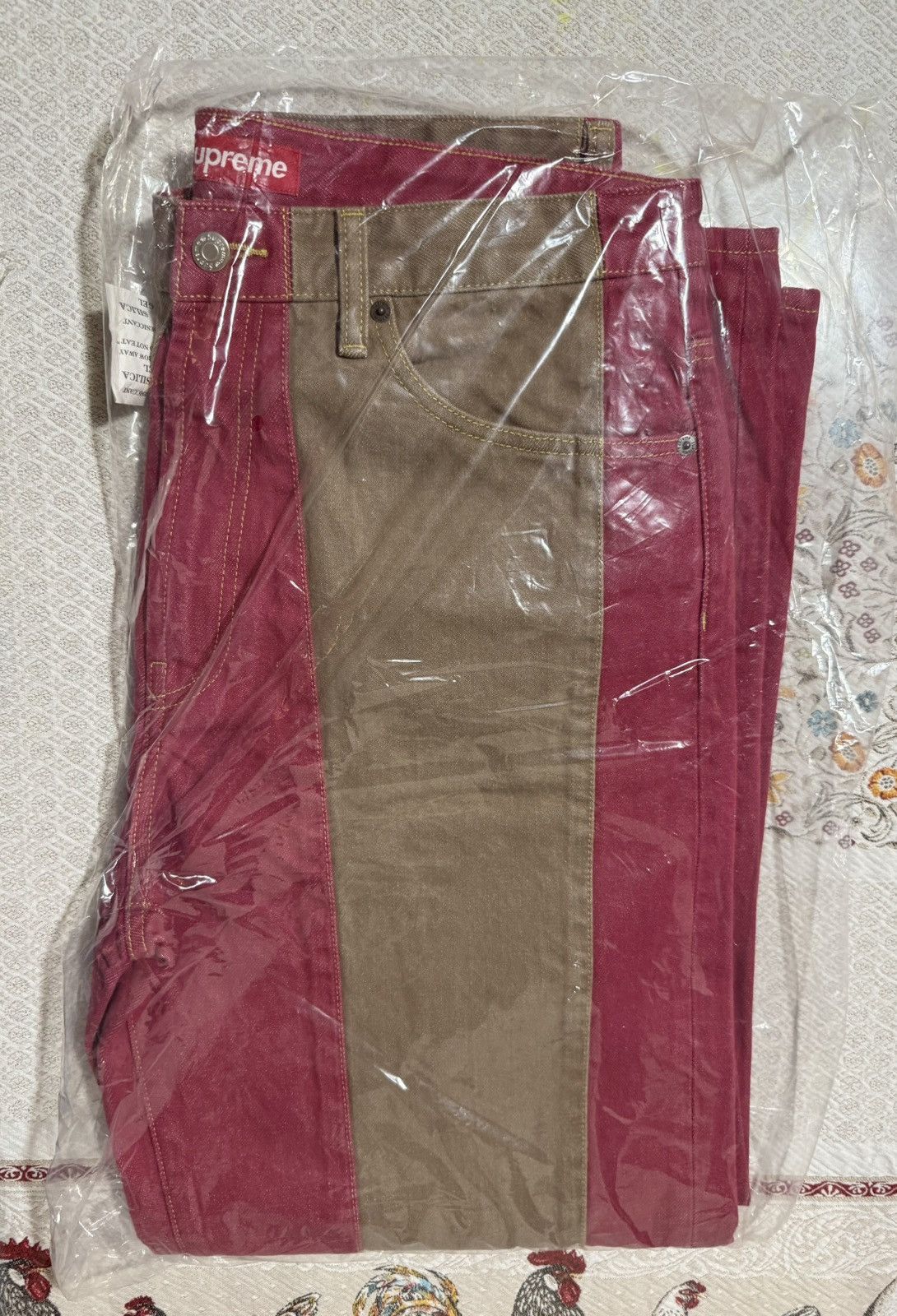 Supreme Supreme PANELED STRIPE BAGGY JEAN In Red Size 32 Denim Jeans Size US 32 / EU 48 - 4 Thumbnail