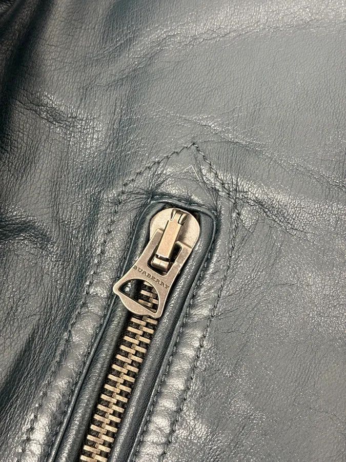 Burberry Burberry Navy Hybrid Leather & Nylon Bomber Jacket Size US M / EU 48-50 / 2 - 9 Thumbnail