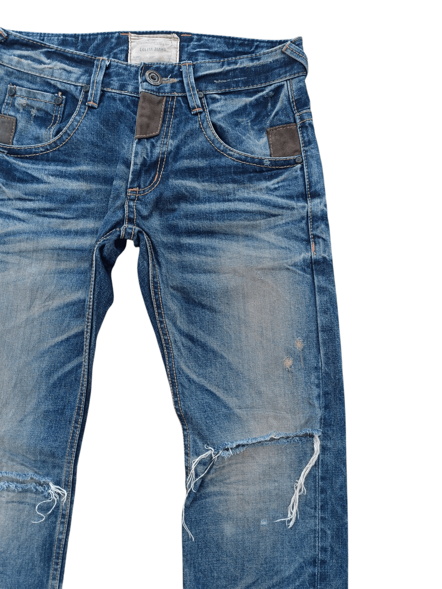 Japanese Brand Lolita 79 Jeans Distress Faded Blue Denim Size US 30 / EU 46 - 15 Thumbnail