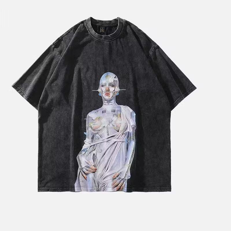 Japanese Brand SPACERWOMEN Graphic Print T-Shirt Size US L / EU 52-54 / 3 - 1 Thumbnail