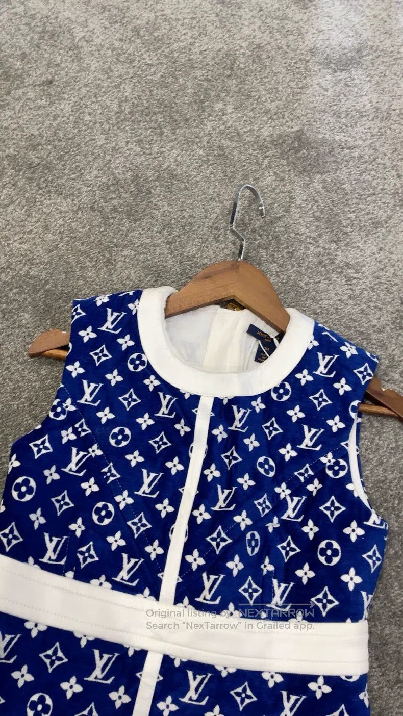 Louis Vuitton Louis Vuitton Klein Blue Full Logo Dress Size XXS / US 00 / IT 34 - 3 Thumbnail
