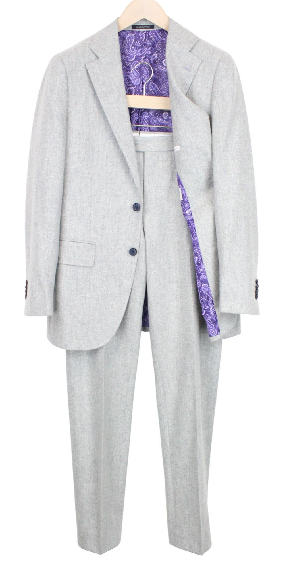 Suitsupply LA SPALLA UK38R Grey Wool 2 Piece Suit 67810 Size 38R - 1 Thumbnail