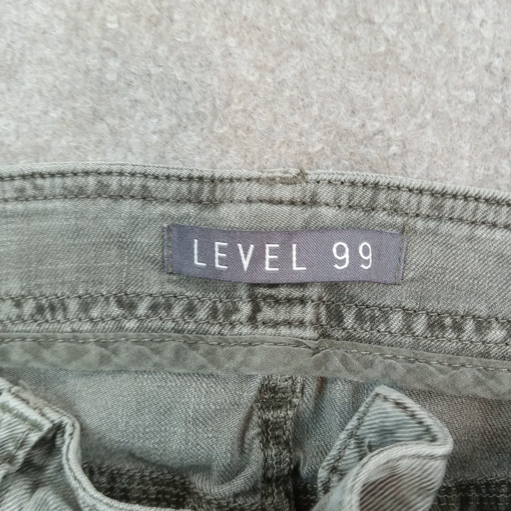Anthropologie Level 99 Green Linen Cargo Pants Women's 32 Cropped Stretch Size 24" / US 00 / IT 34 - 7 Thumbnail
