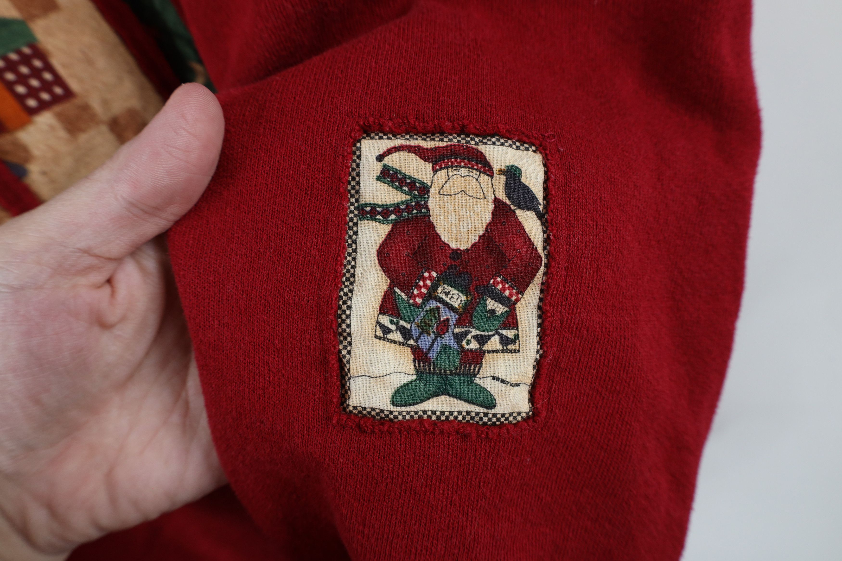 Vintage Vintage 90s Streetwear Christmas Quilt Santa Sweatshirt USA Size L / US 10 / IT 46 - 4 Thumbnail