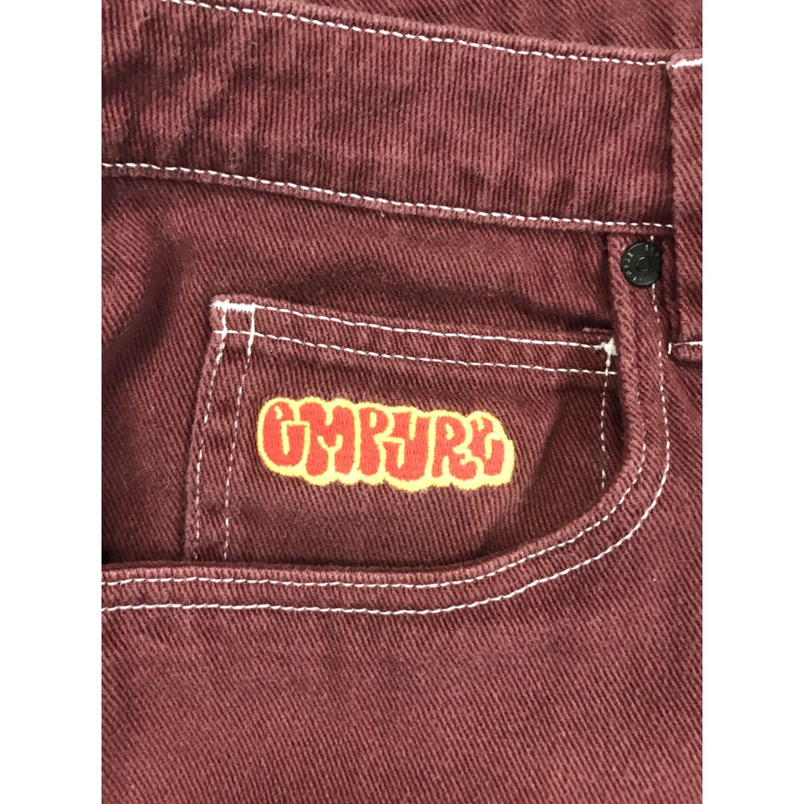 Empyre Empyre Jeans Mens 34 Relax Maroon Vintage 90s Jeans Straight 5-Pocket Logo Mens Regular Vintage 90s Size US 34 / EU 50 - 3 Thumbnail