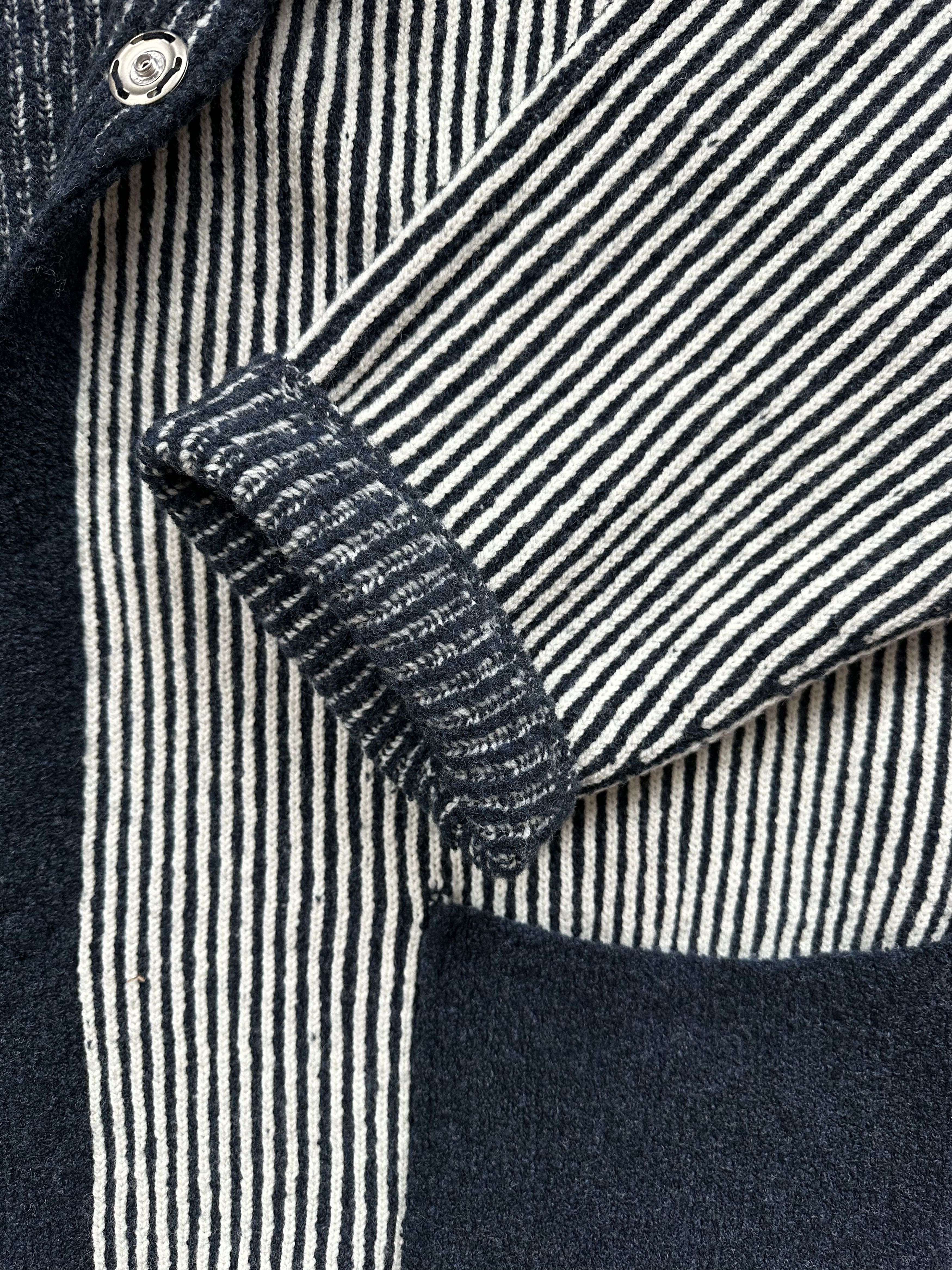 Niceness NICENESS K. Snafu Reversible Wool Knit Jacket Navy/White Size US L / EU 52-54 / 3 - 19 Thumbnail