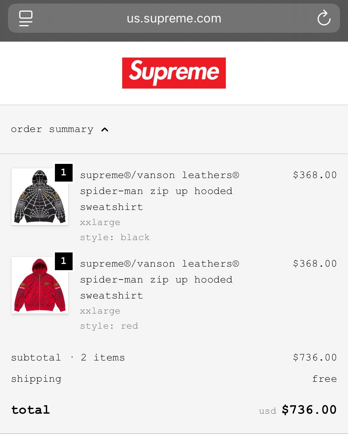 Supreme × Vanson Leathers Supreme Vanson Leathers Spider-Man Zip Up Red Size XXL Size US XXL / EU 58 / 5 - 8 Thumbnail