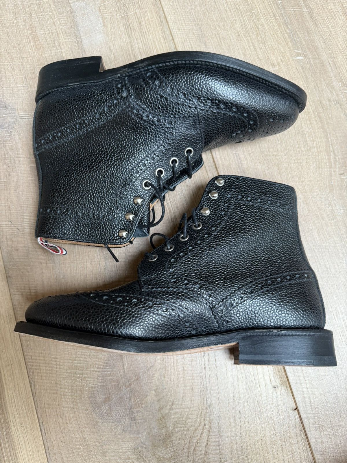 Thom Browne Thom Browne Classic Long Wing Pebble Grain Boots New Size US 5.5 / IT 35.5 - 5 Thumbnail
