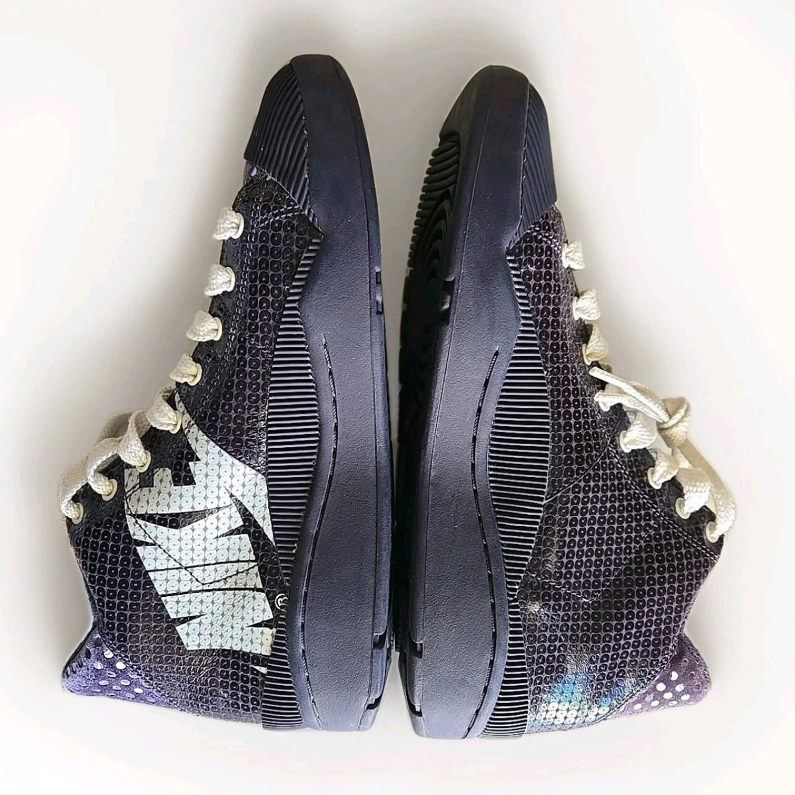 Nike Nike Outbreak High Top Purple Sequin Shoes Sneakers 9.5 Size US 9.5 / IT 39.5 - 4 Thumbnail