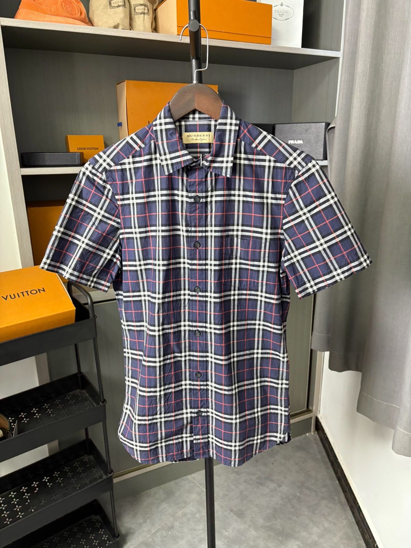 Burberry Burberry Plaid Blue Shirt XS Men Size US XS / EU 42 / 0 - 1 Thumbnail