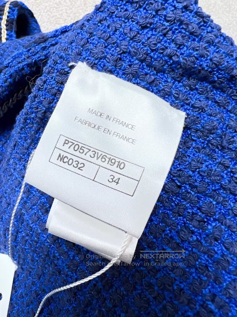 Chanel Chanel Black gold rolled edge blue tweed woven jacket Size XXS / US 00 / IT 34 - 6 Thumbnail