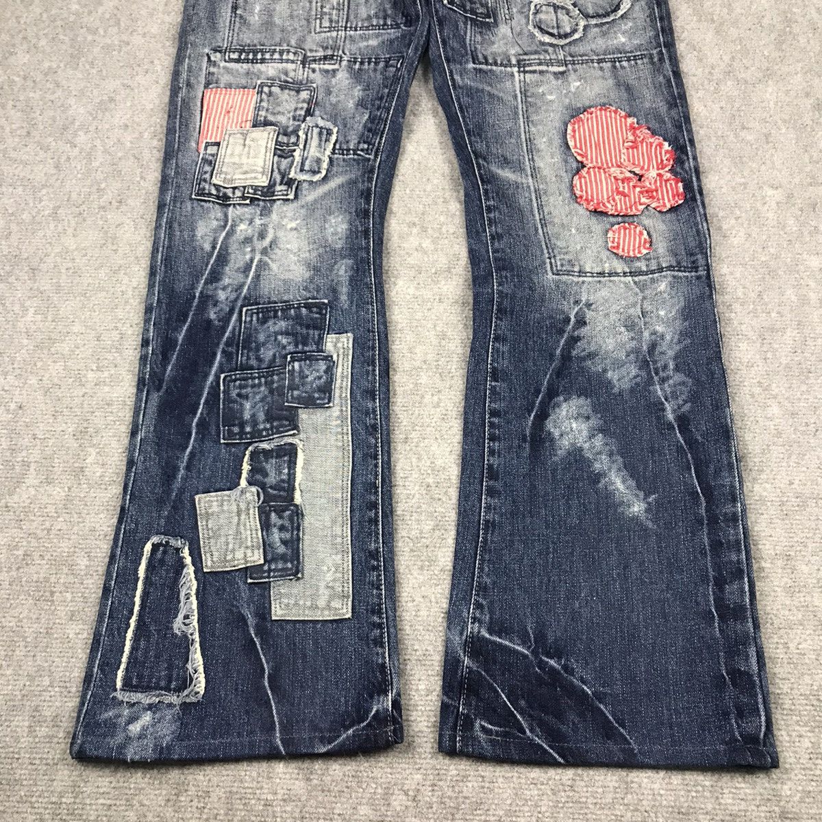 Japanese Brand × Le Grande Bleu (L.G.B.) FLARE PATCHWORK TRIM JAPAN BRAND BOOT CUT DENIM PANTS 141 Size US 30 / EU 46 - 2 Thumbnail