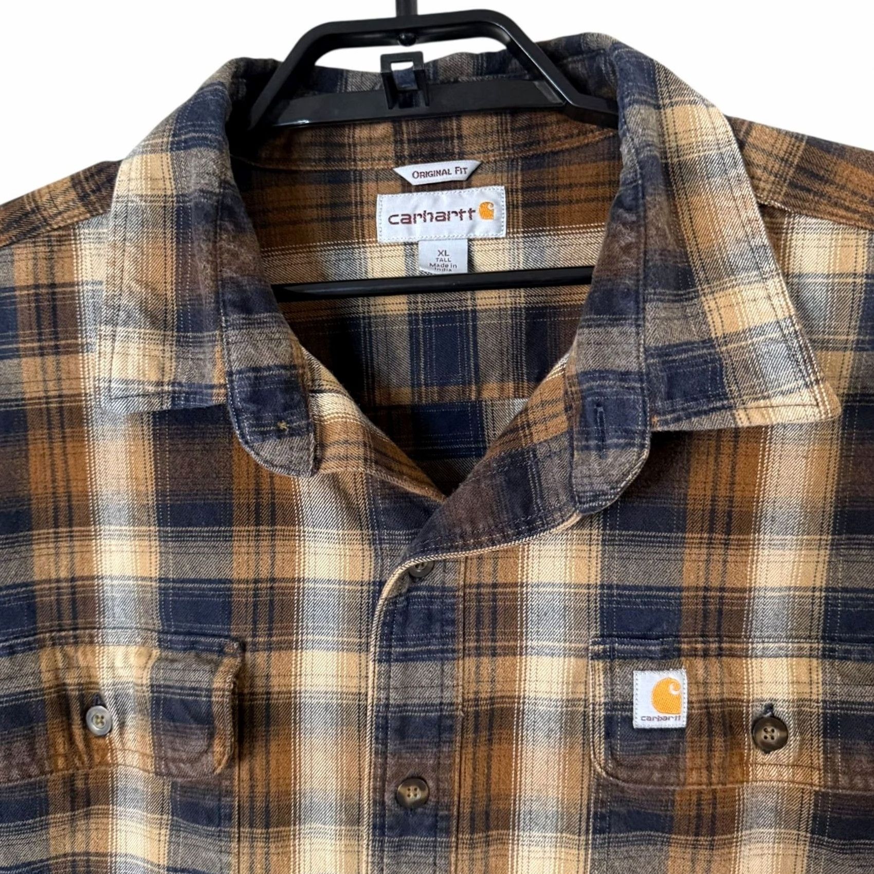 Carhartt Carhartt Heavyweight Plaid Flannel Shirt Brown Original-Fit XLT Mens Cotton Size US XL / EU 56 / 4 - 5 Thumbnail