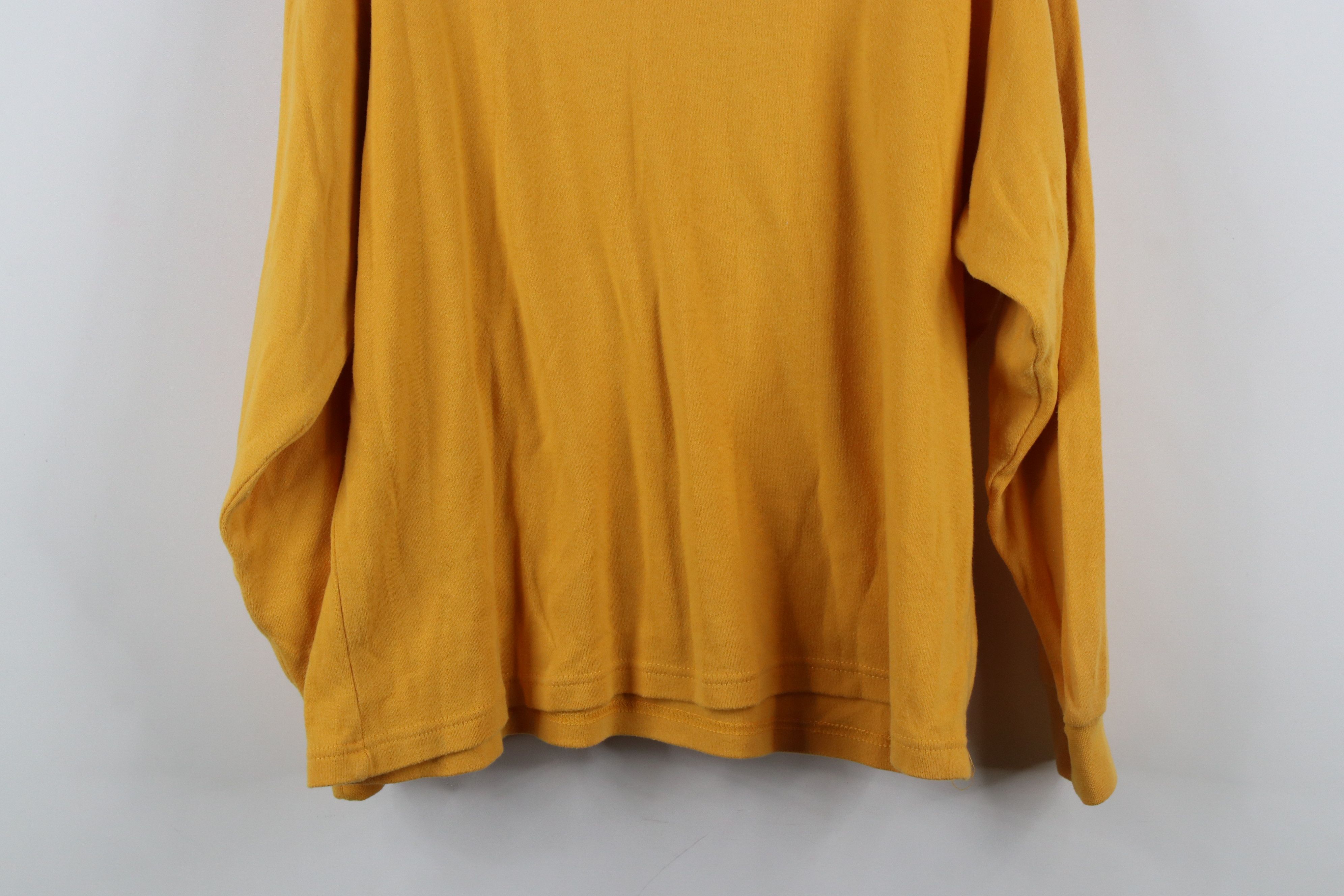 Vintage Vintage 90s Streetwear Blank Turtleneck T-Shirt Yellow Size XL / US 12-14 / IT 48-50 - 10 Thumbnail