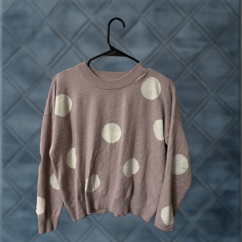 Vintage Tahari Women Sweater Long Sleeve Pullover Pink Polka Dot Crew Neck Size S Regular Size S / US 4 / IT 40 - 1 Thumbnail