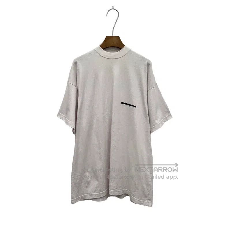 Balenciaga Balenciaga Light Pink Tape Overprint Scratch Short Sleeve Size US S / EU 44-46 / 1 - 1 Thumbnail