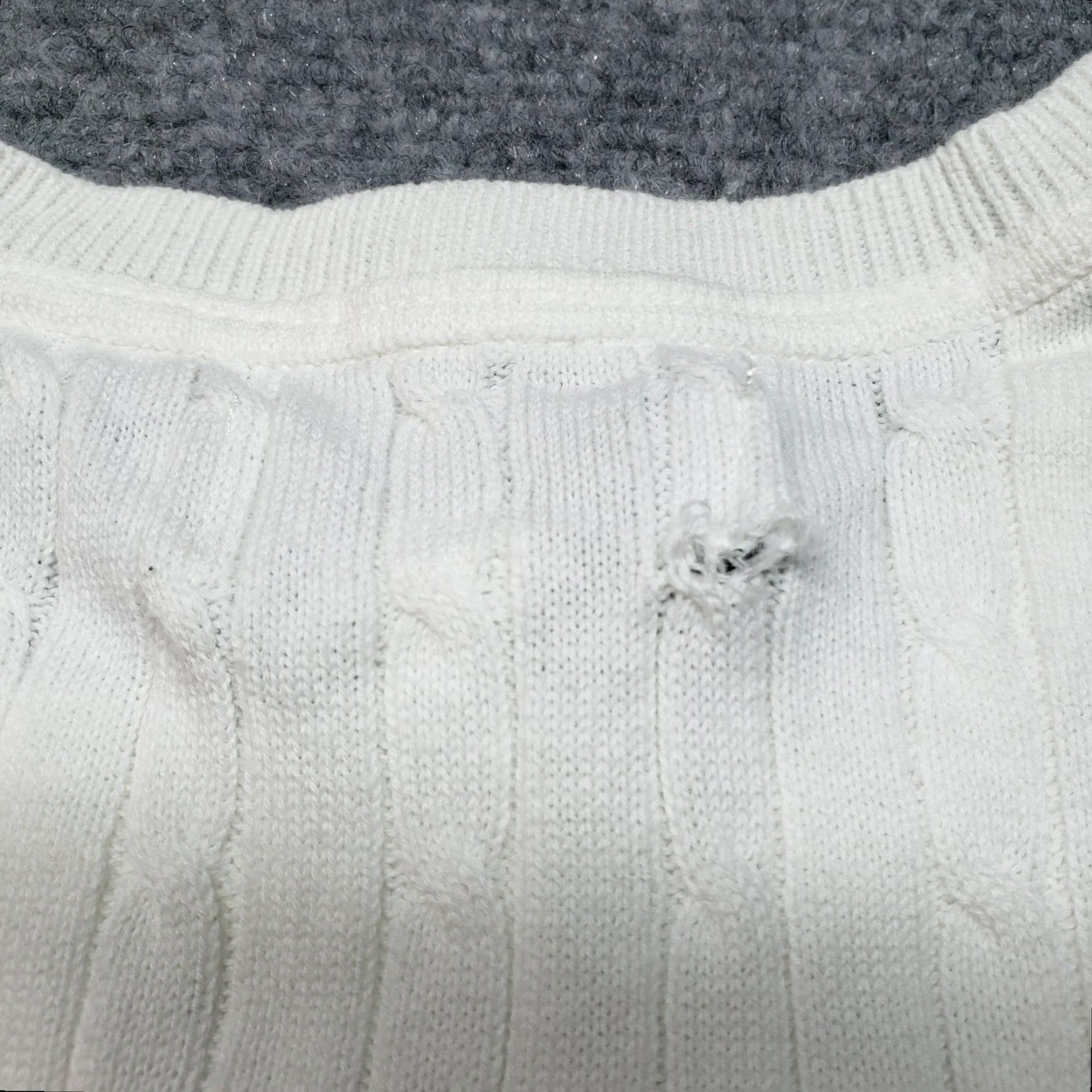 Vintage Kim Rogers Sweater Womens M White Cotton Crew Neck Long Sleeve Pullover Knit Size M / US 6-8 / IT 42-44 - 7 Thumbnail