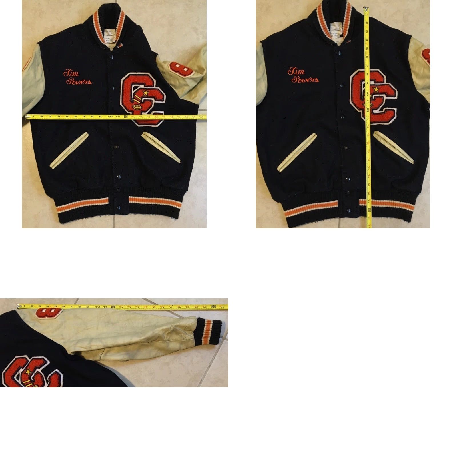 Vintage Vtg 80s Faded Varsity Letterman Jacket 42 USA School Football Track PE Grunge 70 Size US XS / EU 42 / 0 - 10 Thumbnail