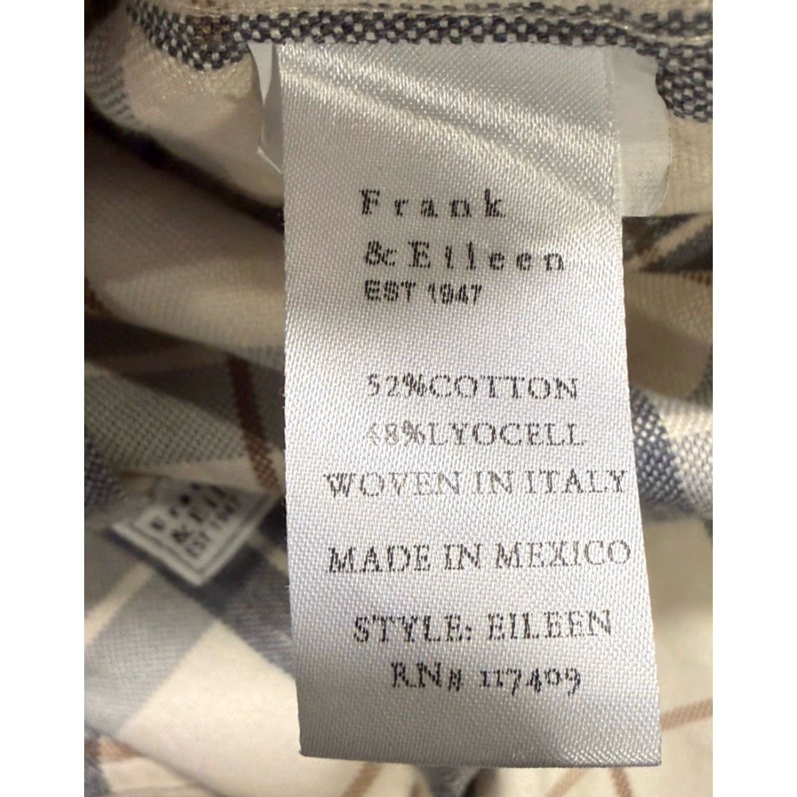 Frank & Eileen Frank & Eileen Shirt in Cream Plaid Relaxed Button-Up Womens S EUC Size S / US 4 / IT 40 - 6 Thumbnail
