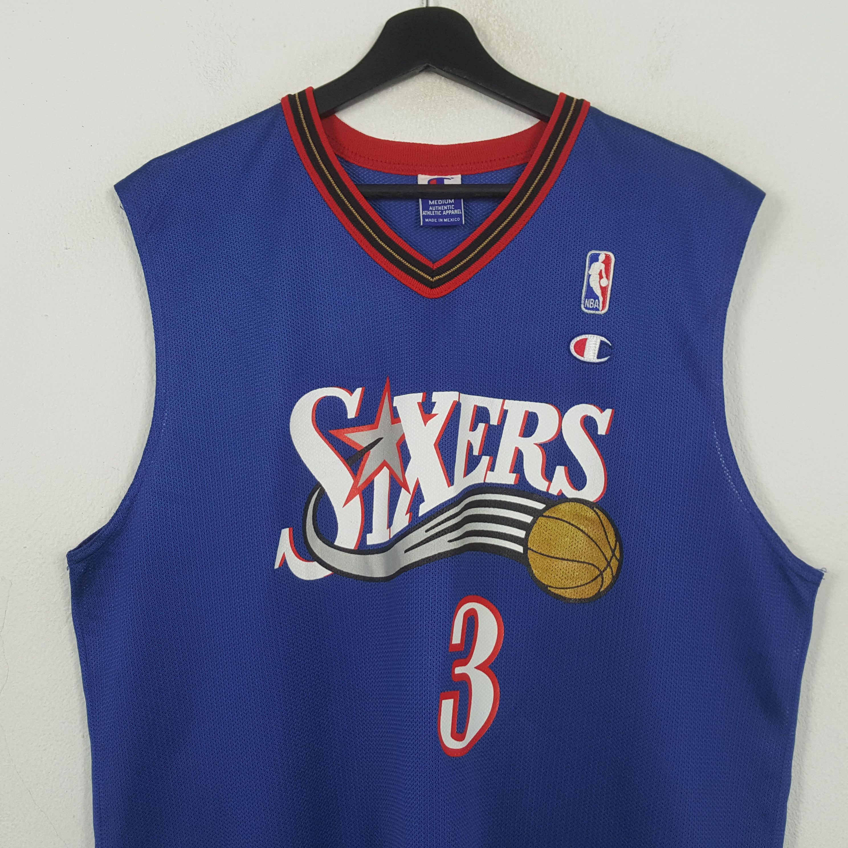 Champion Iverson Sixers NBA Basketball Jersey RR5 Size US L / EU 52-54 / 3 - 2 Thumbnail
