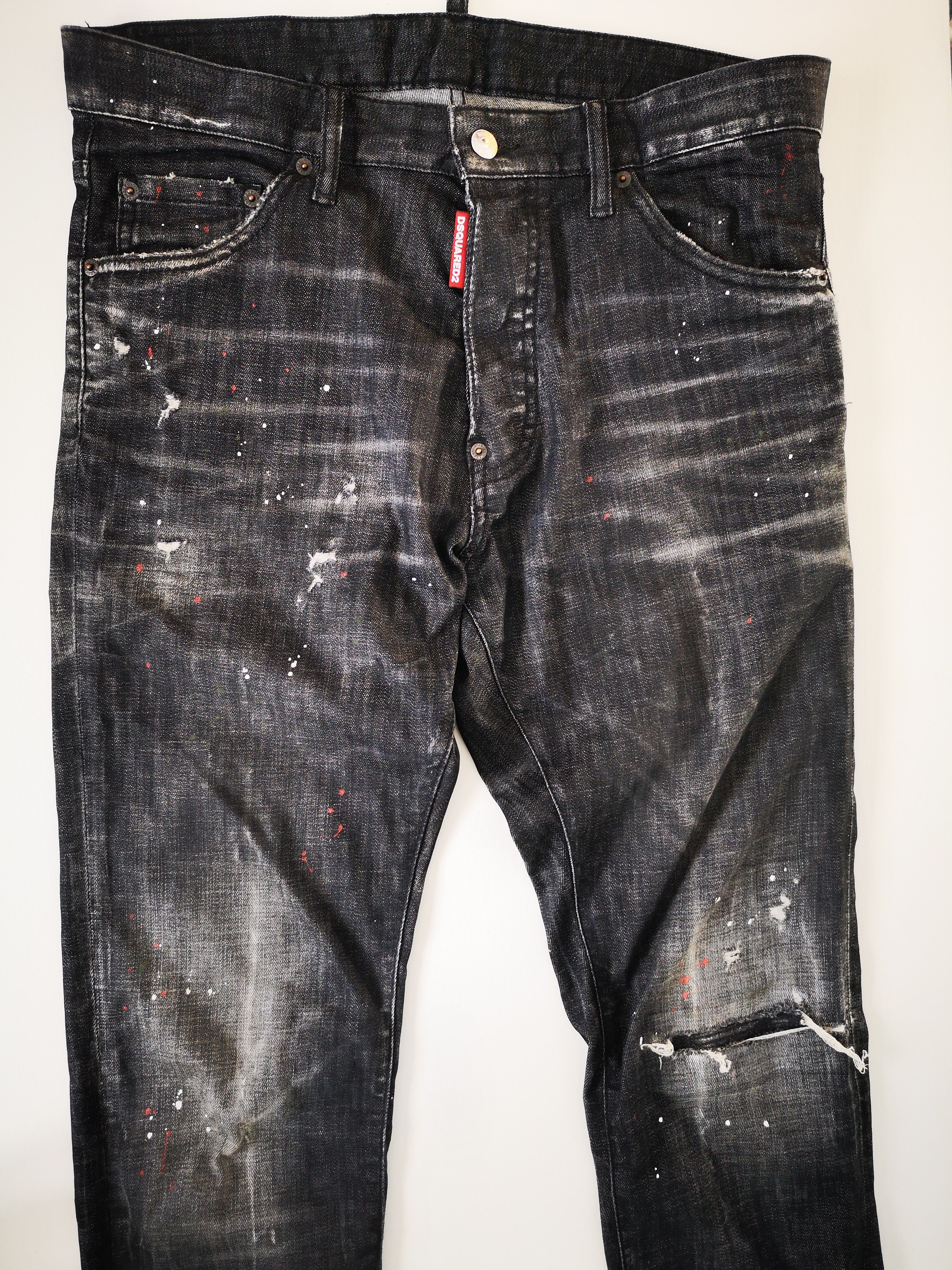Dsquared2 DSQUARED2 24' BLACK USED DENIM PAINTED COOL GUY JEANS GR. 48 Size US 32 / EU 48 - 10 Thumbnail