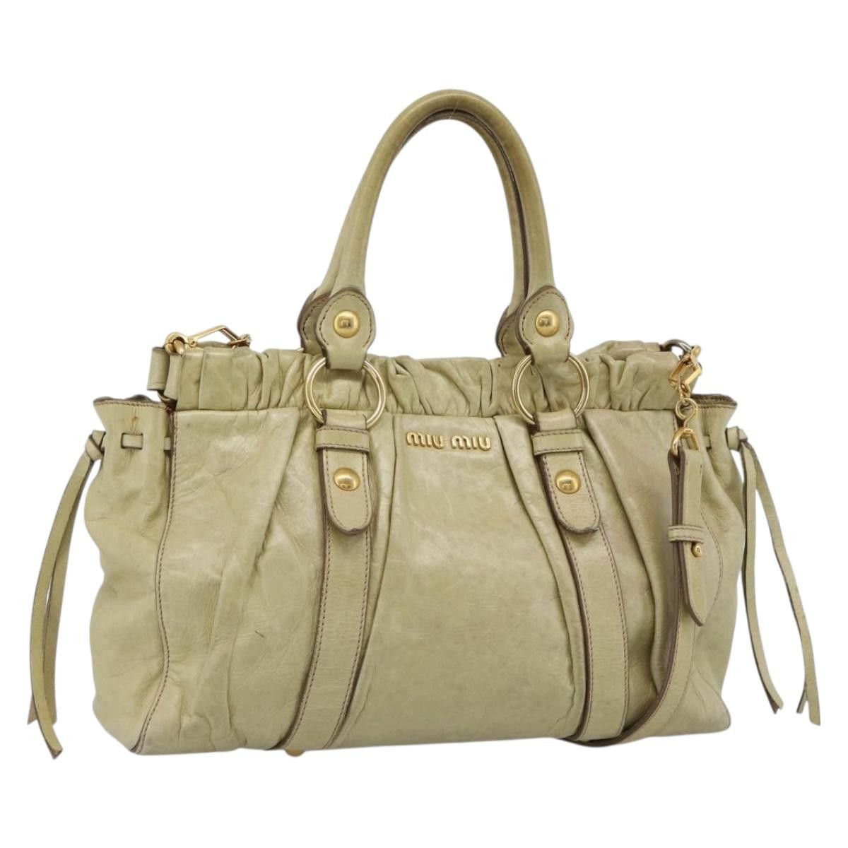 Miu Miu Borsa a mano Miu Miu Matelassé in pelle 2 vie beige oro Size ONE SIZE - 1 Thumbnail