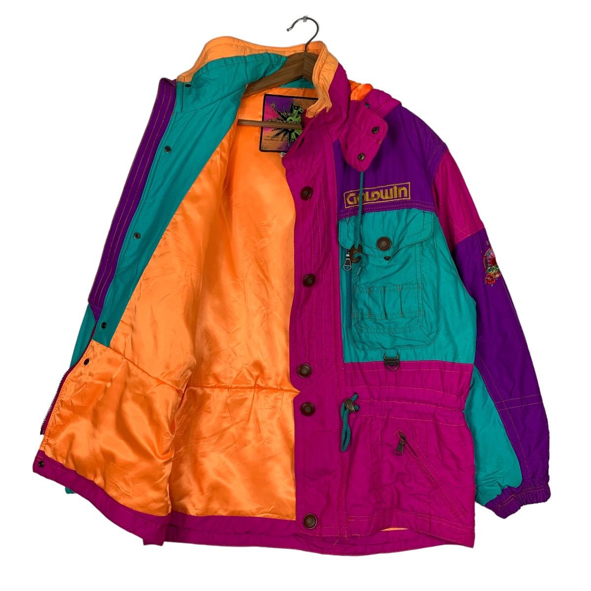 Goldwin GOLDWIN Premier Mix Multicolor Hooded Ski Jacket #0068-C4 Size US L / EU 52-54 / 3 - 11 Thumbnail